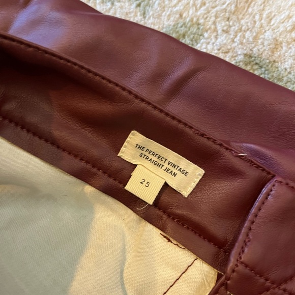 NWT Madewell The Perfect Vintage Straight Jean: Faux Leather Edition - Picture 6 of 7